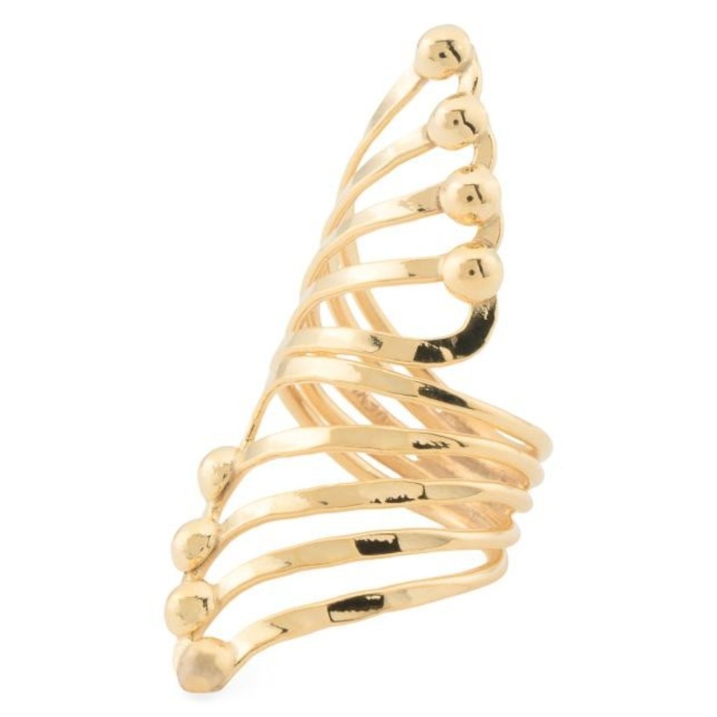 Seed & Sage Made In Mexico 24kt Gold Plated Studded Splint Ring